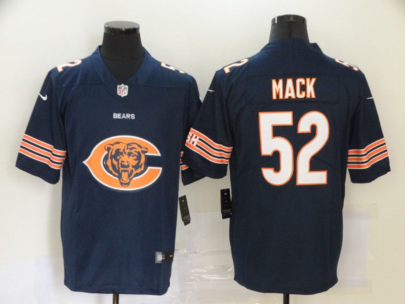 Men Chicago Bears #52 Mack Blue Nike Team logo fashion NFL Jersey